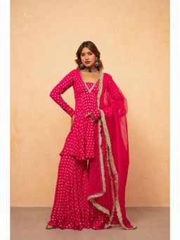 DEASHA INDIA - Advika Magenta Pink Kurti with Sharara and Dupatta
