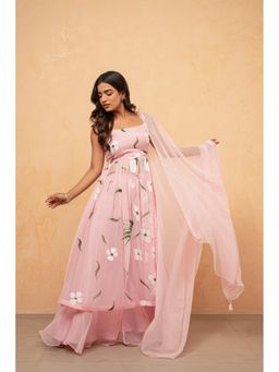 DEASHA INDIA - Iksha Pastel Pink Hand painted Kurta with Palazzo and Dupatta