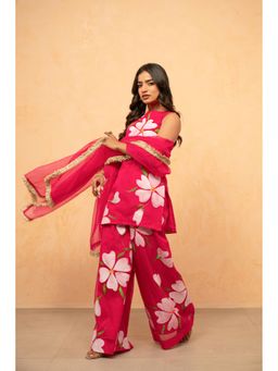 DEASHA INDIA - Rashi Pink Hand painted Kurti with Palazzo and Dupatta
