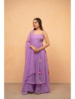 DEASHA INDIA - Vaidehi Lavender Hand painted Kurta with Palazzo and Dupatta