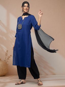 LABEL MAE - Elegant Royal Blue Kurta with Salwar and Dupatta