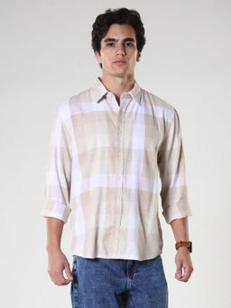 Espanshe - Amabel Beige Cotton Casual Shirt