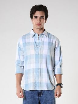 Espanshe - Amabel Blue Cotton Casual Shirt