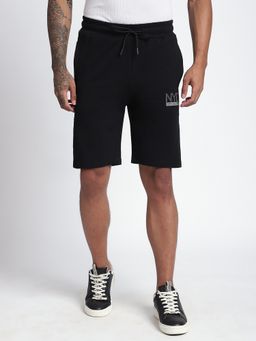 R&B - Black Solid Regular Shorts