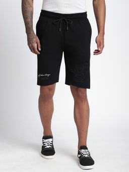 R&B - Black Solid Regular Shorts