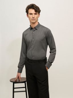 Espanshe - Ivar Grey Polyester Blend Casual Shirt