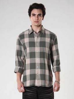 Espanshe - Ambar Green Cotton Casual Shirt