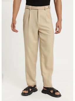 Banana Club - Viscose Blend Blazing Cream Gurkha Pant with Belt