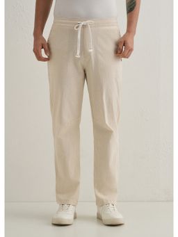 Banana Club - Pink Beige Drawstring Linen Pant