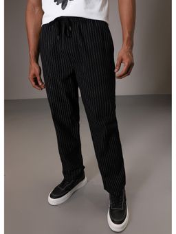 Banana Club - Stiped Black Pin Cotton Linen Pant