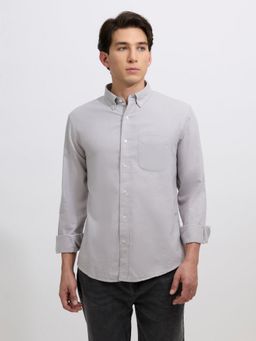 Espanshe - Floyd Grey Cotton Blend Casual Shirt