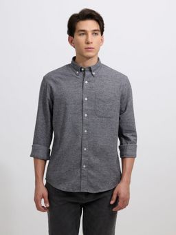 Espanshe - Floyd Grey Cotton Blend Casual Shirt
