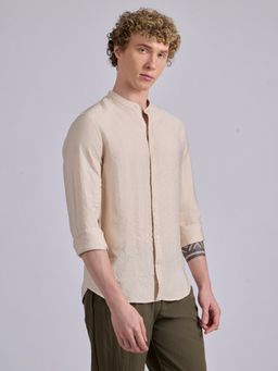 Espanshe - Pryor Pink Viscose Blend Casual Shirt