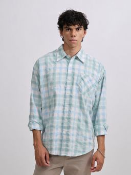 Espanshe - Pulse Tee Blue Cotton Blend Casual Shirt