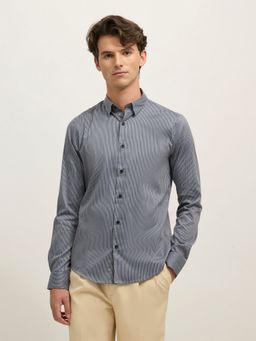 Espanshe - Sylvester Blue Cotton Blend Casual Shirt