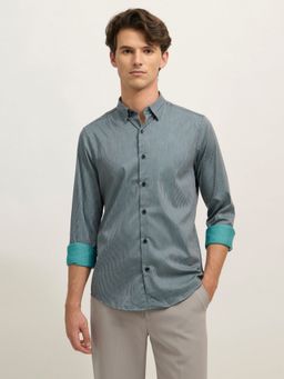 Espanshe - Sylvester Grey Cotton Blend Casual Shirt