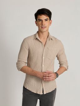 Espanshe - Dashiell Cream Cotton Casual Shirt