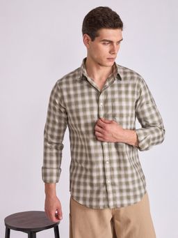 Espanshe - Quint Green Cotton Casual Shirt