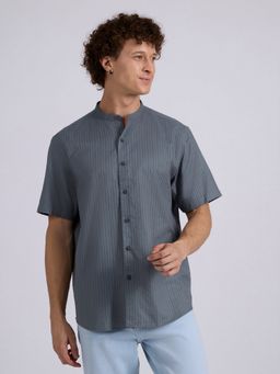 Espanshe - Zabriel Blue Cotton Casual Shirt