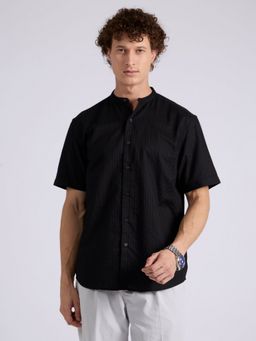 Espanshe - Zabriel Black Cotton Casual Shirt