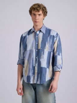 Espanshe - Blaz Blue Cotton Casual Shirt