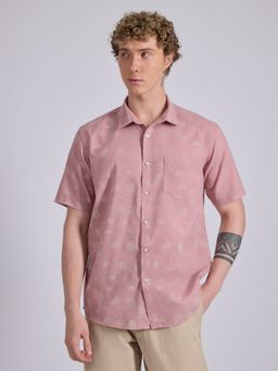 Espanshe - Lucius Pink Polyester Blend Casual Shirt