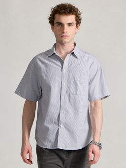 Espanshe - Oran Grey Cotton Casual Shirt