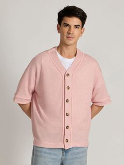 Espanshe - Pink Jovanti Loose Fit Baseball Shirt