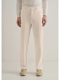 Banana Club - Beige Relaxed Fit Mid Waist Pant