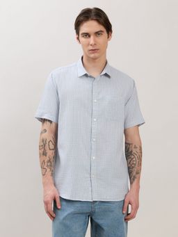 Espanshe - Zenamo Blue Cotton Casual Shirt