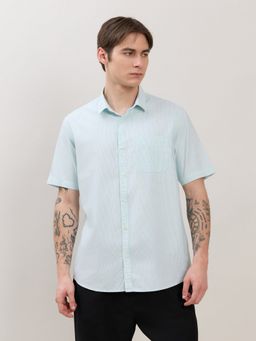 Espanshe - Zenamo Blue Cotton Casual Shirt