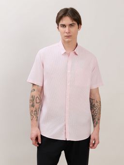 Espanshe - Zenamo Pink Cotton Casual Shirt