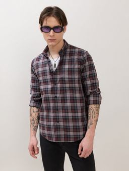 Espanshe - Sanana Maroon Cotton Casual Shirt