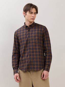 Espanshe - Sanana Brown Cotton Casual Shirt