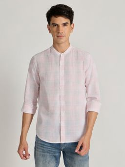 Espanshe - Hadrian Pink Cotton Casual Shirt