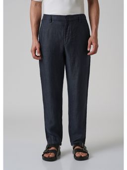 Banana Club - Raven Navy Blue Linen Pant