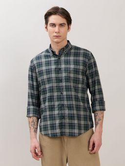 Espanshe - Sanana Green Cotton Casual Shirt