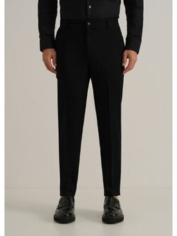 Banana Club - Black Polyester Blend Slim Fit Pant