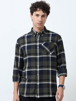 Espanshe - Clio Green Cotton Casual Shirt