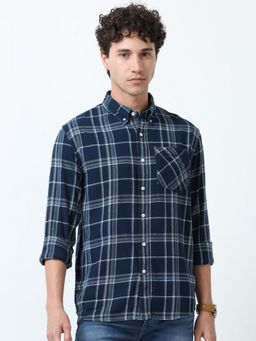 Espanshe - Clio Blue Cotton Casual Shirt