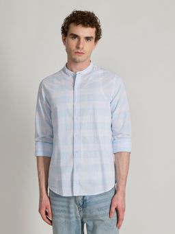 Espanshe - Hadrian Blue Cotton Casual Shirt