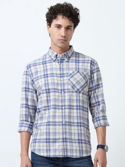 Espanshe - Clio Blue Cotton Casual Shirt