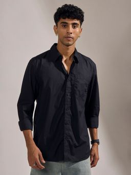 Espanshe - Eluded Black Cotton Formal Shirt