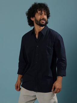 Espanshe - Eluded Navy Blue Cotton Formal Shirt