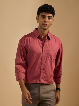 Espanshe - Eluded Red Cotton Formal Shirt