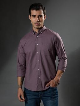 Espanshe - Classy Purple Cotton Casual Shirt