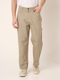 BLNK - Beige Straight Fit Utility Pocket Pant