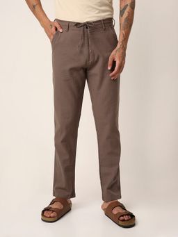 BLNK - Slim Fit Grey Cotton Drawstring Pant