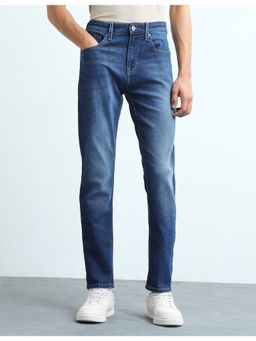Flying Machine - Blue Slash Slim Tapered Fit Whiskered Jeans
