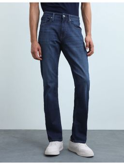 Flying Machine - Blue Freddie Slim Straight Fit Whiskered Jeans